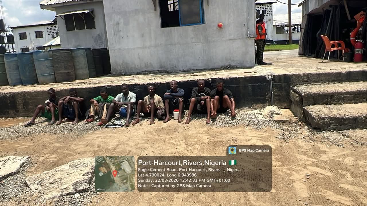 Eight suspects arrested as Nigerian Navy intercepts illegal fuel consignment in River State