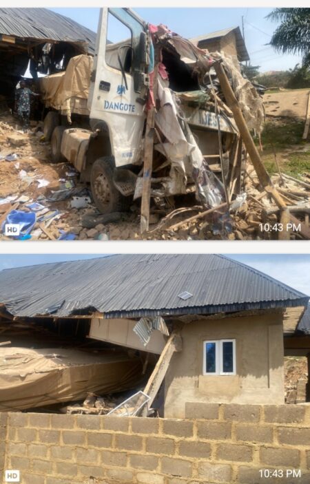 300-level Ekiti varsity student k!lled as truck crashes into building (video)