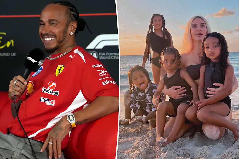 Lewis Hamilton says he 'loves' spending time with Kim Kardashian and Kanye West's kids