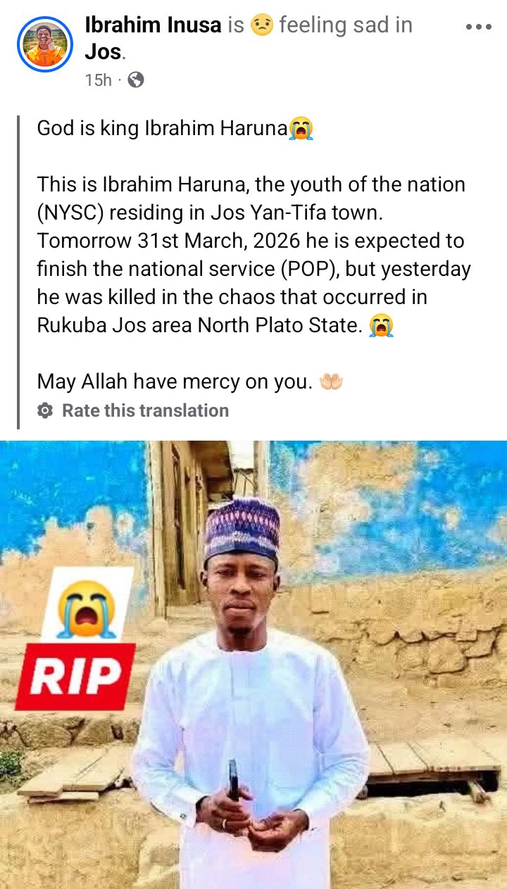 Newlywed Corps member k!lled in Jos reprisal attack a day to passing out parade