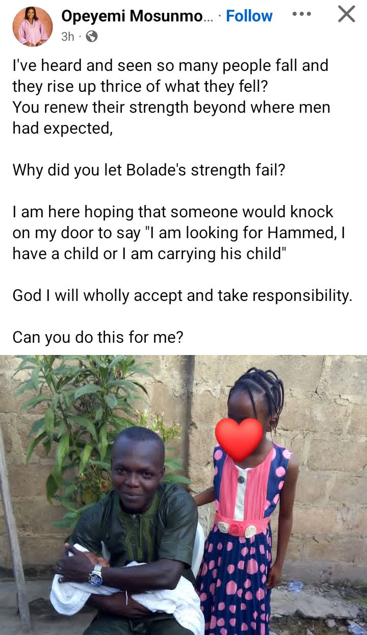 I am hoping that someone would knock on my door to say "I am carrying his child" - Grief-stricken Nigerian woman writes as she mourns her brother