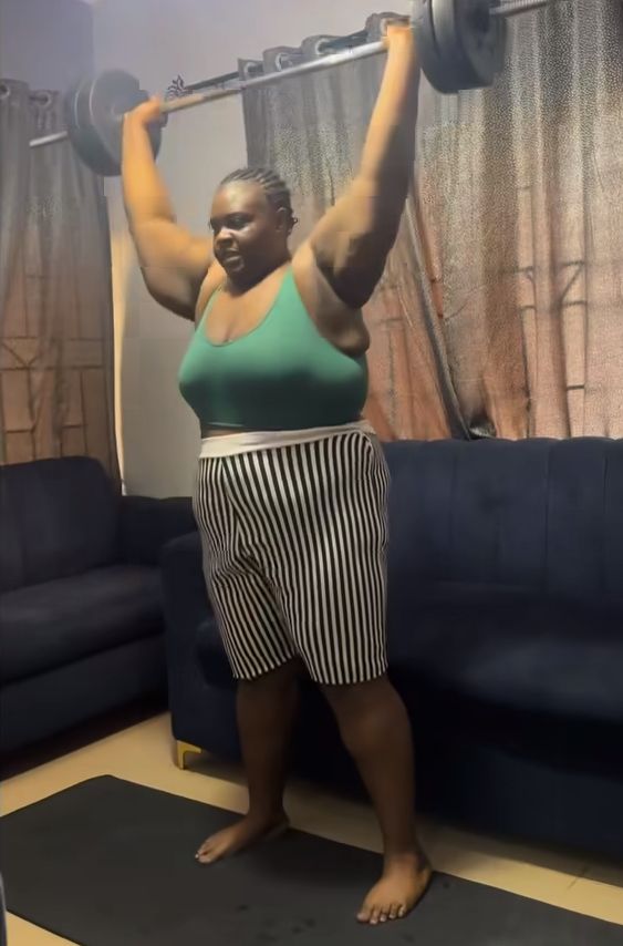Nigerian woman appreciates husband for his unconditional love while struggling with her weight