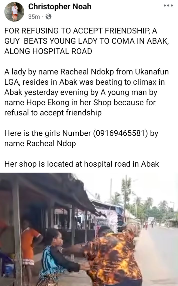 Man ass@ults lady in Akwa Ibom for rejecting his advances (video)