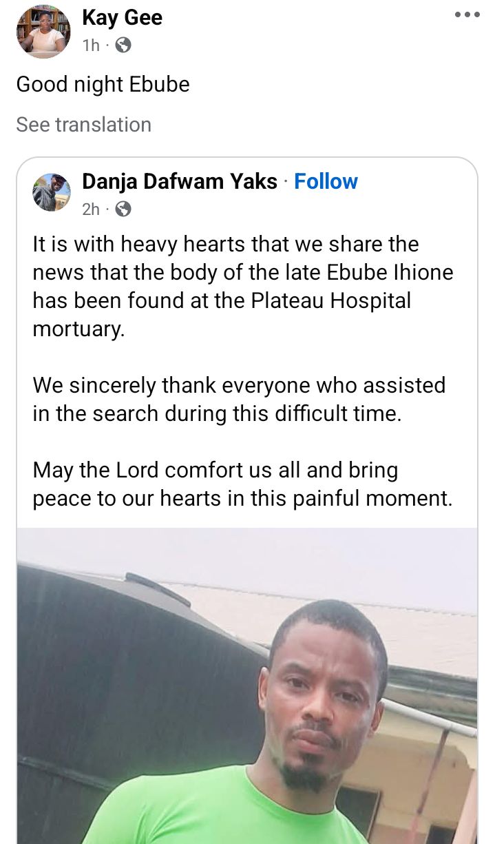 Jos crisis: Body of missing man found in mortuary