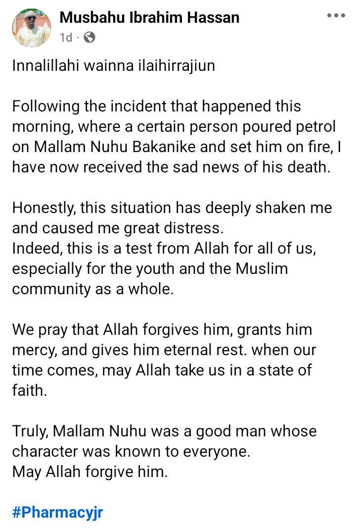 Man set ablaze by his son in Jigawa