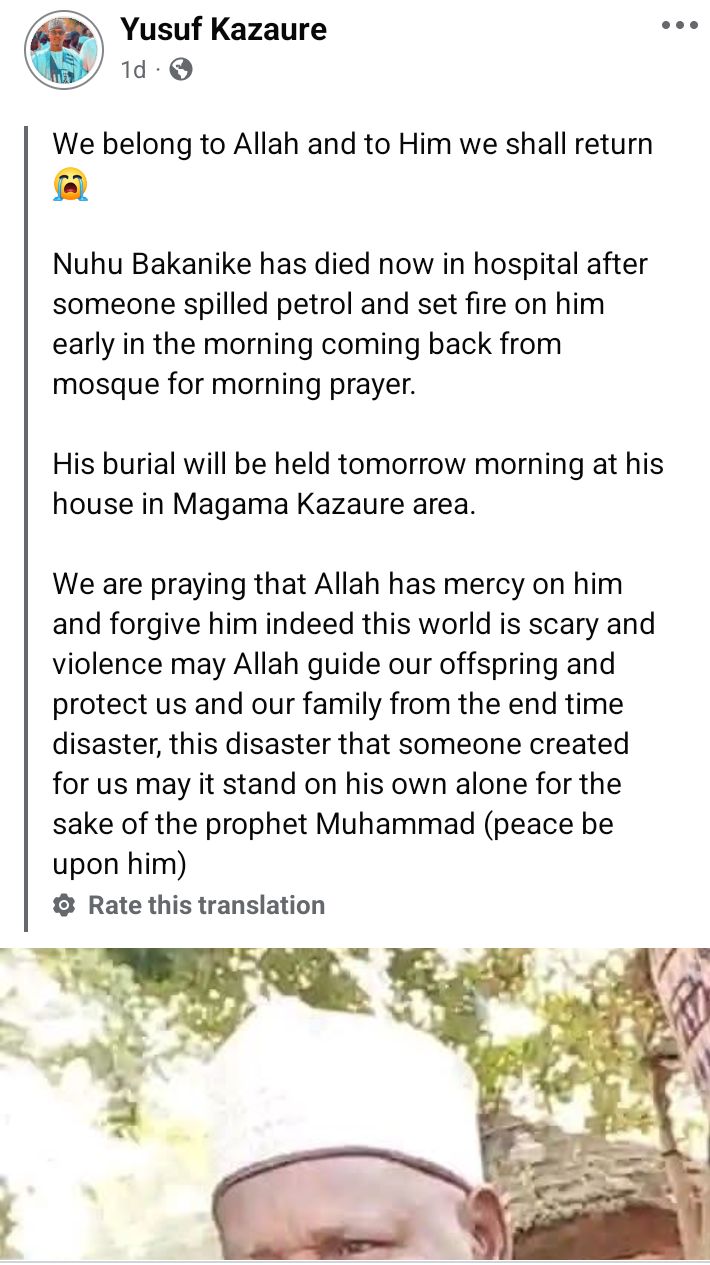 Man set ablaze by his son in Jigawa