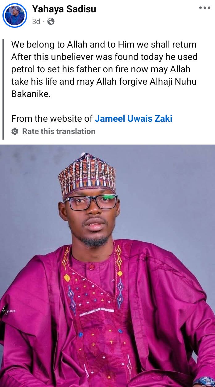 Police arrest son for allegedly setting his 60-year-old father ablaze in Jigawa