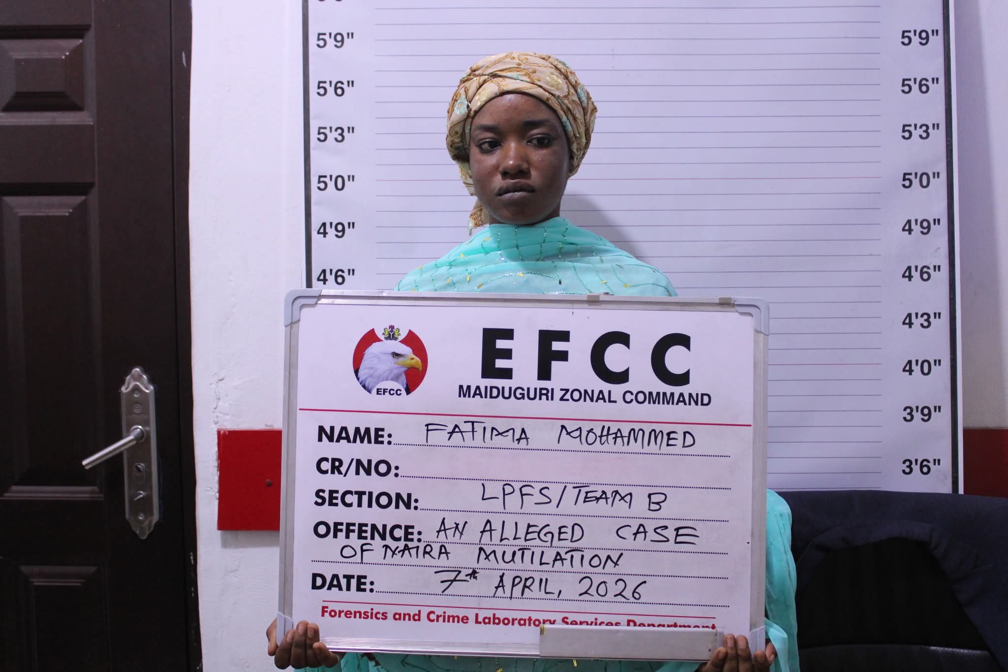 EFCC arrests woman in Maiduguri for cleaning mucus with naira notes