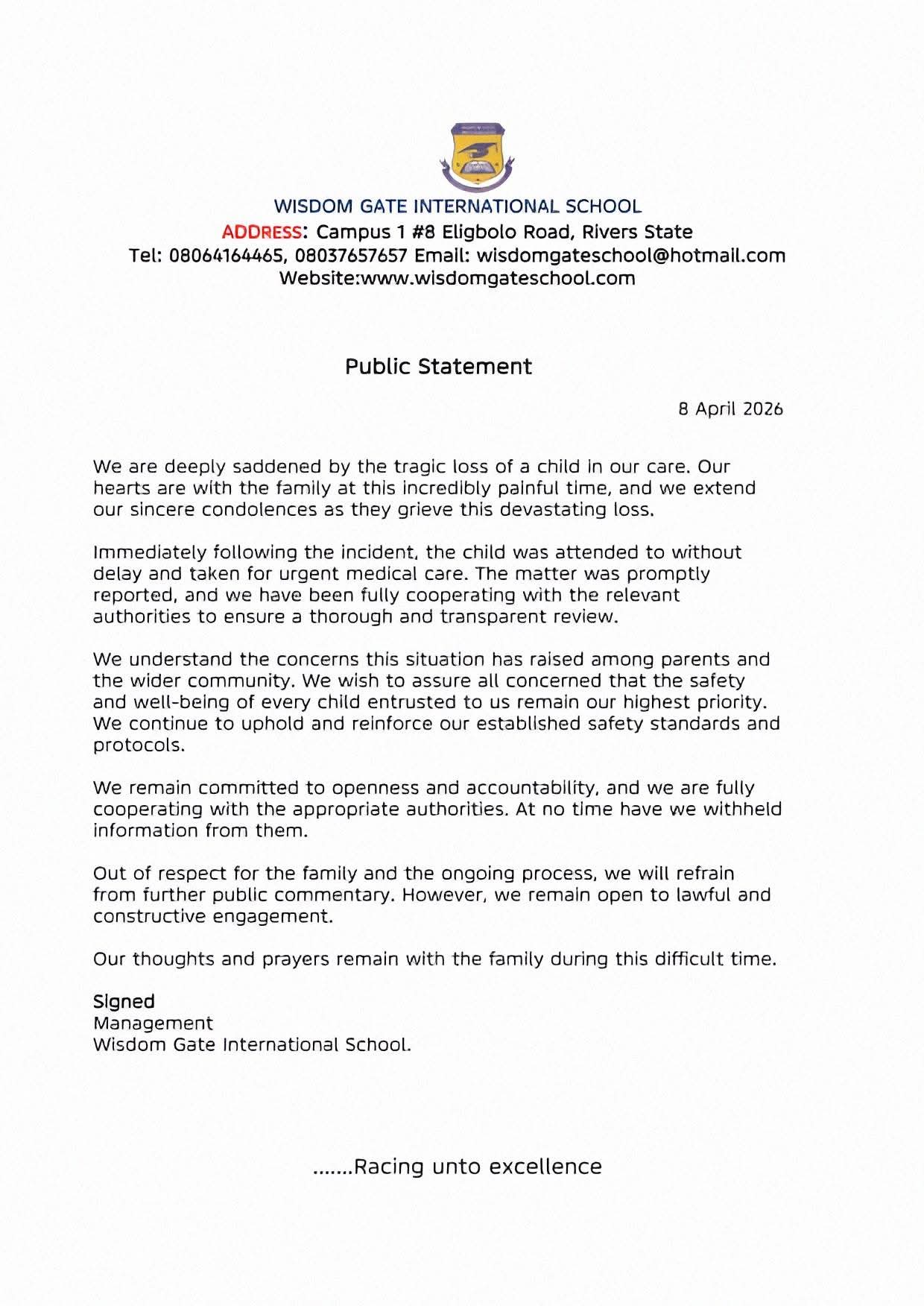 2-year-old child crushed to d3ath after bookshelf collapsed on her at school in Rivers state (video)