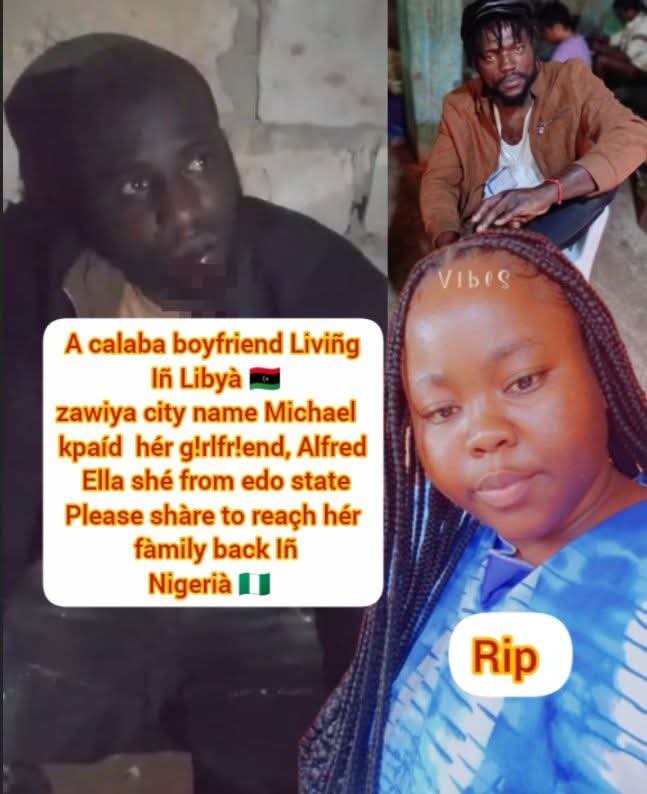 Nigerian woman allegedly m8rdered by her Nigerian boyfriend in Libya, body dumped inside underground septic tank