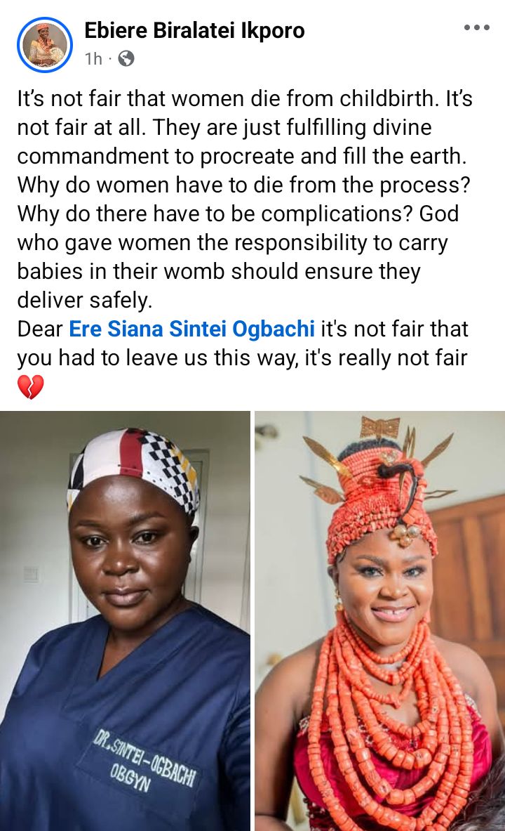 Medical doctor d!es after giving birth to triplets in Bayelsa hospital