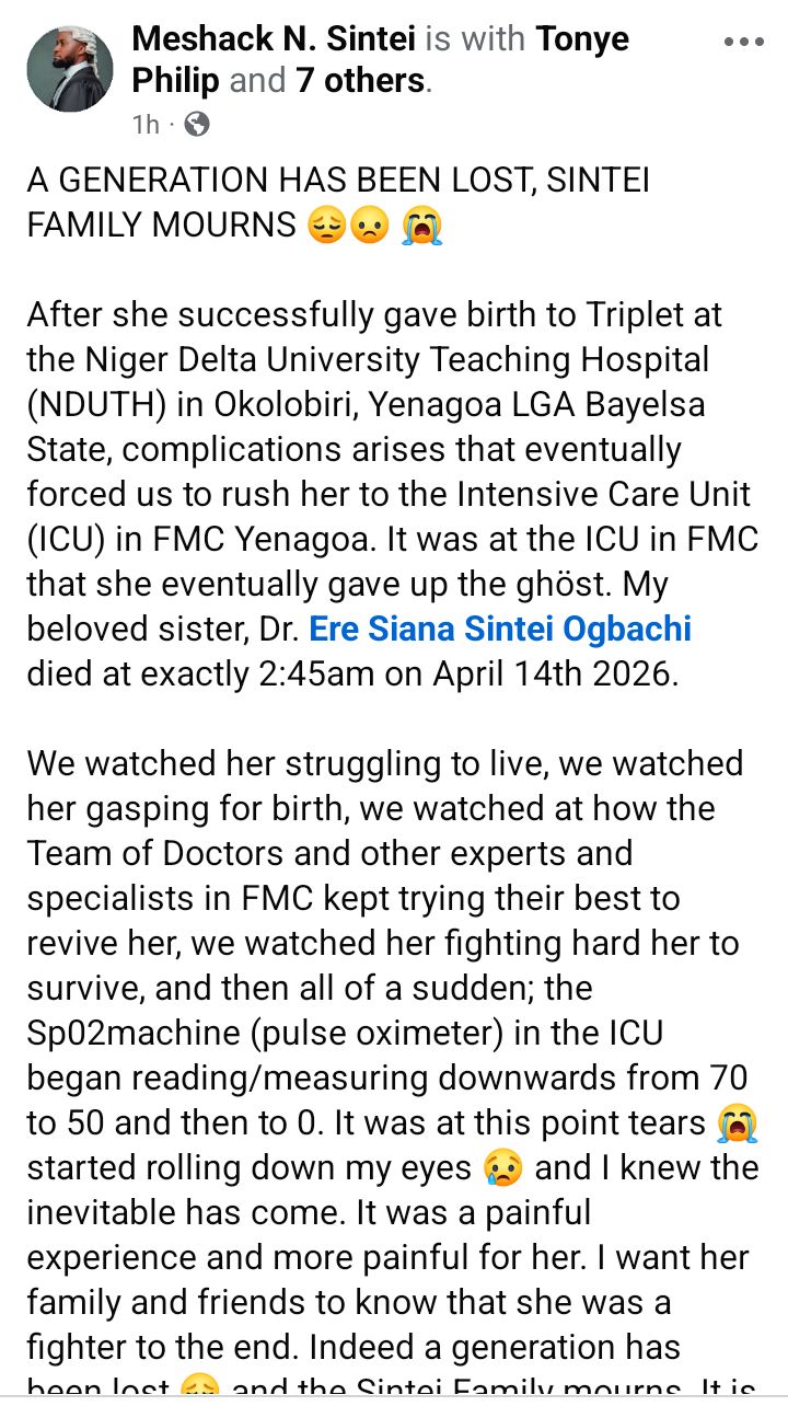 Image presented alongside the report of the doctor's death.