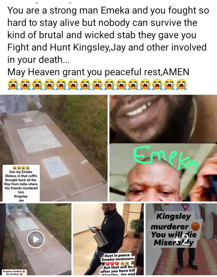 Fight and hunt your k!llers - Grief-stricken family of Nigerian man allegedly m8rdered by his friends in India urges him to avenge his d3ath (video)