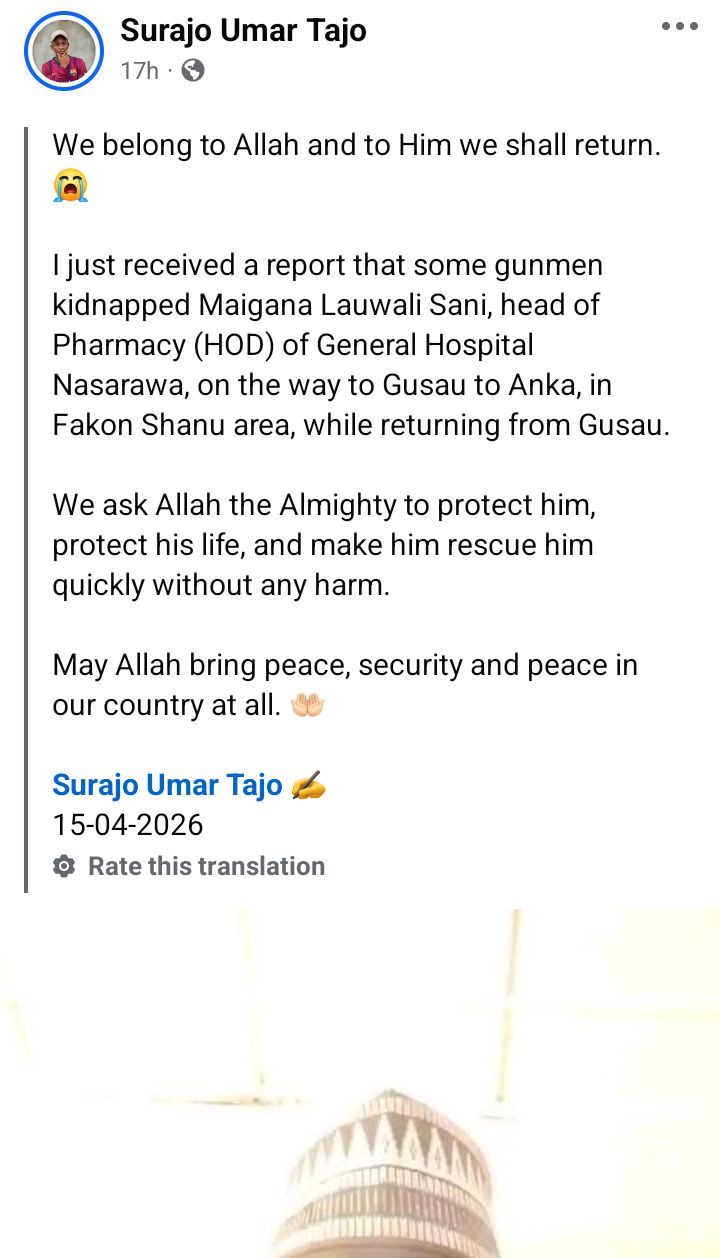 Bandits abduct Nasarawa hospital Head of Pharmacy in Zamfara