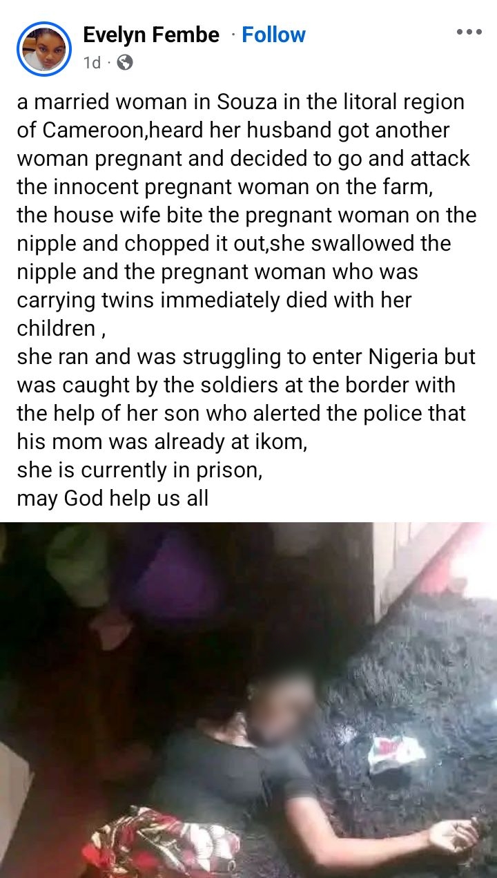 Cameroonian woman arrested while fleeing to Nigeria after allegedly k!lling her husband