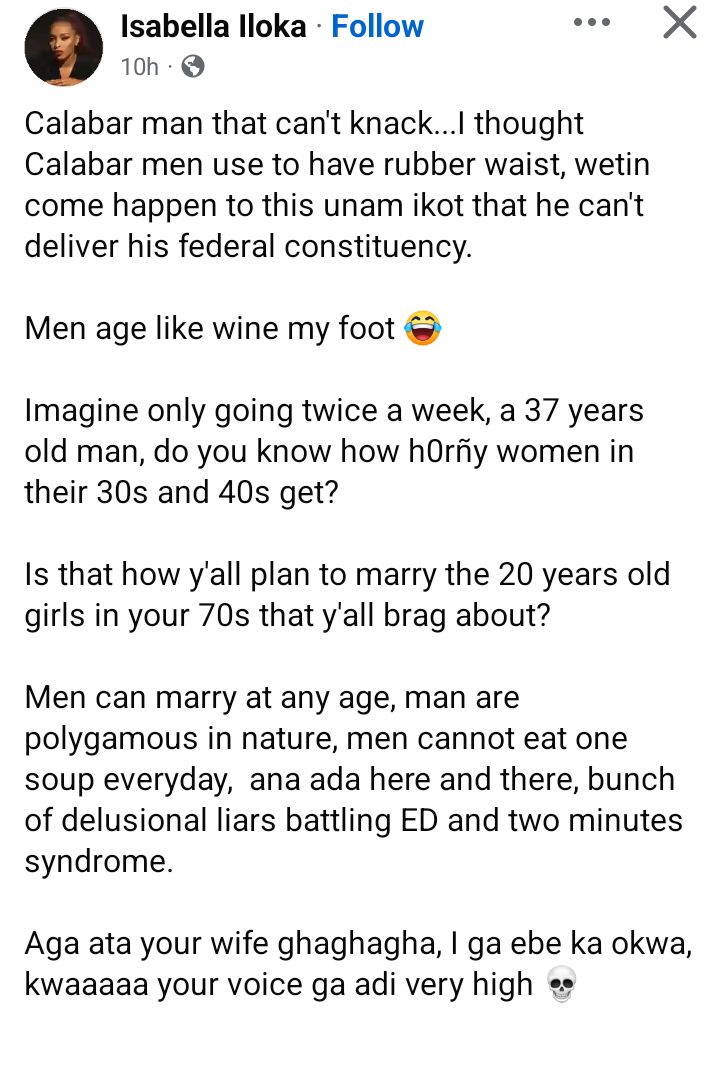 They can't knack - Women empowerment advocate mocks Calabar men as she takes a dig at Roby Ekpo