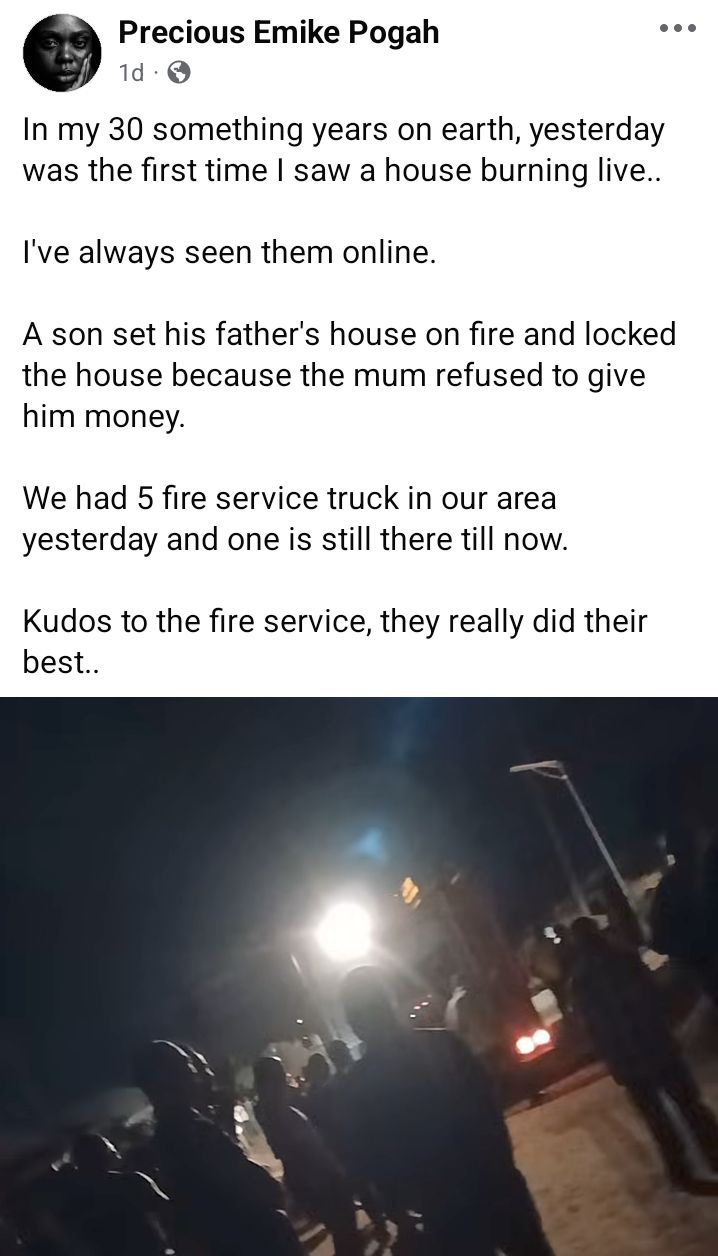 Nigerian woman narrates how a son set his father