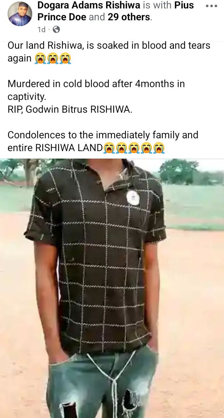 Bandits k!ll abducted Kaduna college student after four months in captivity and ransom payment