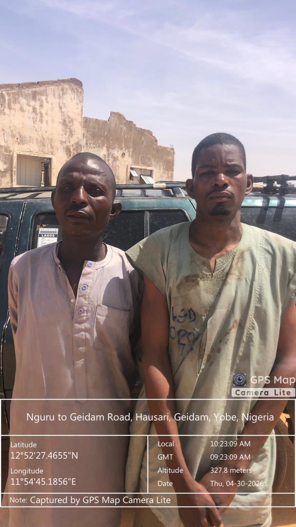 Two suspected terrorists arrested in Yobe
