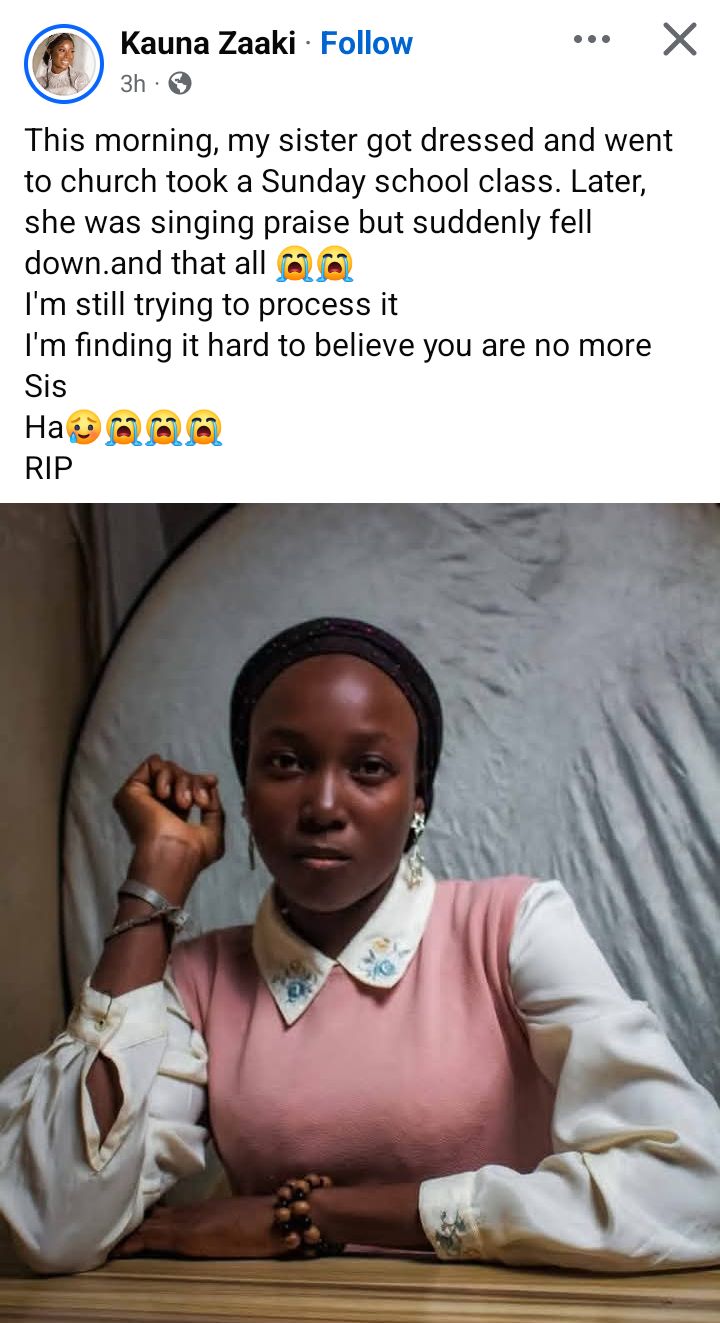 Young reportedly woman slumps and d!es while singing on altar in Minna church