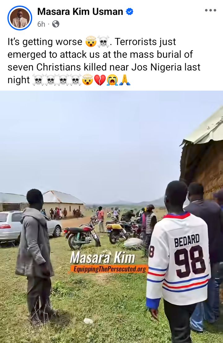 Scores feared d3ad as gunmen attack mourner during burial of family members k!lled in Plateau community
