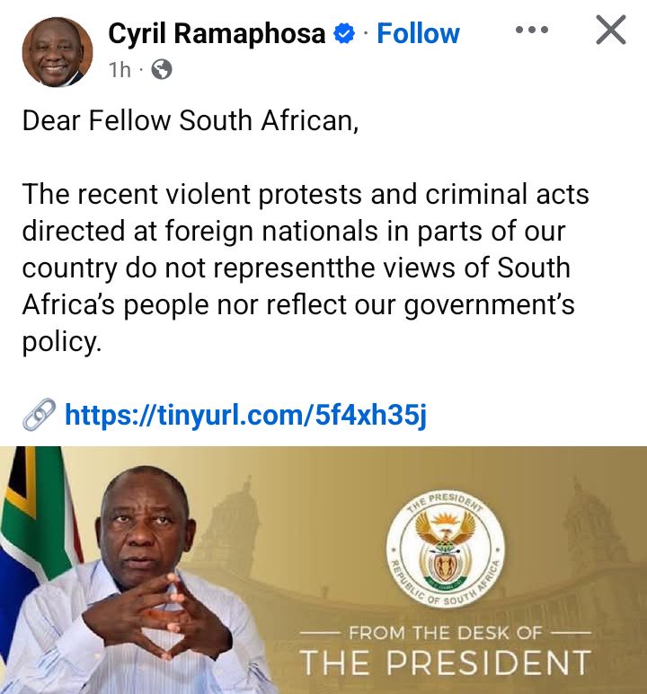 Violent protests and criminal acts directed at foreigners doesn