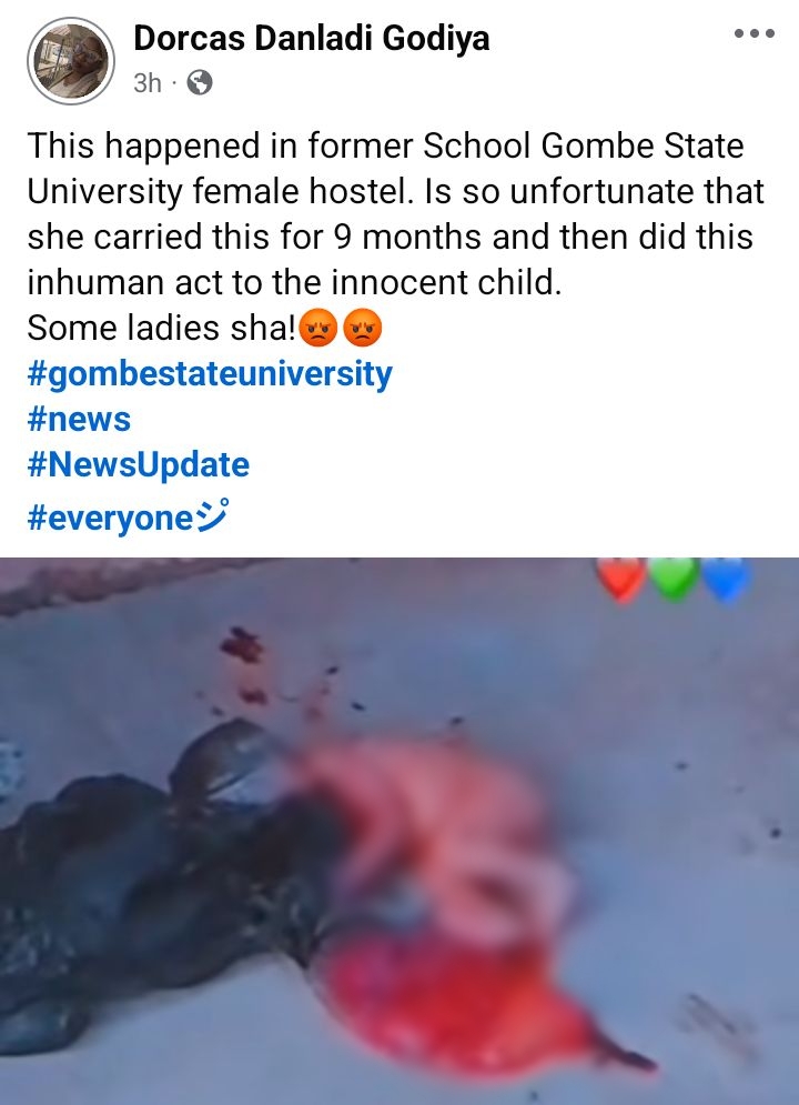 Day-old baby found dumped at Gombe varsity female hostel