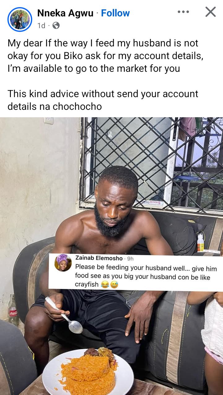 Nigerian woman fires back at lady who said her husband looks like crayfish because she doesn