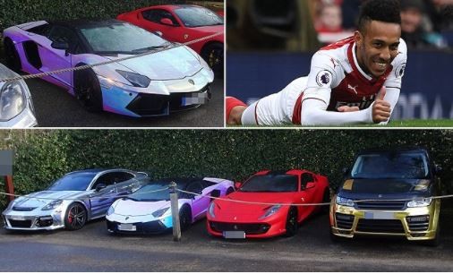 Check out the flashy supercars Arsenal star Pierre-Emerick Aubameyang just imported from Germany (Photos)