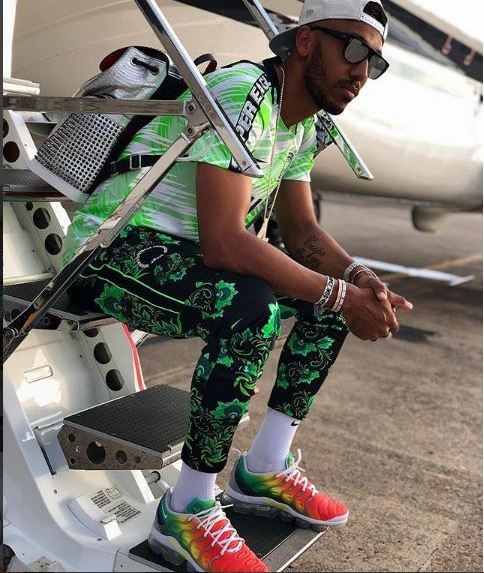 Arsenal star Aubameyang shows off his swag as he poses in Super Eagles kit (Photos)