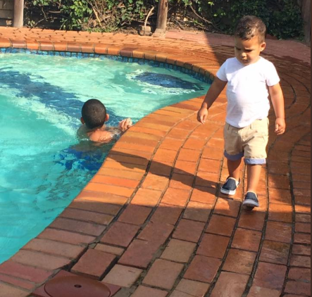 Check out an angry toddler's reaction after his father refused to let him swim unsupervised (photos)