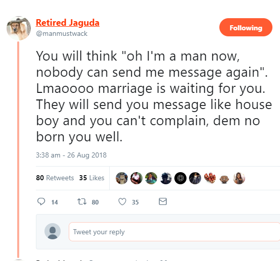 Married Nigerian men share how their wives send them "message like house boy"