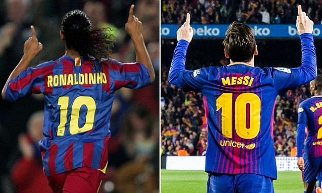 Football legend Ronaldinho demands Barcelona retire famous No 10 shirt when Lionel Messi retires