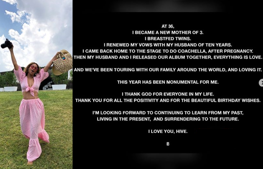 Beyonc thanks everyone for their birthday wishes and also share photos from her 37th birthday