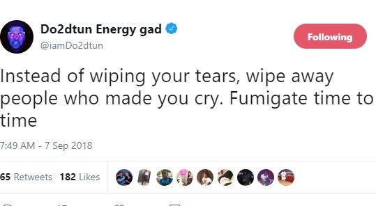 'Instead of wiping your tears, wipe away people who made you cry' - OAP, Dotun