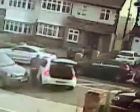 See heart-stopping moment owner risks his life by clinging to his car as thief sped away with it (video)