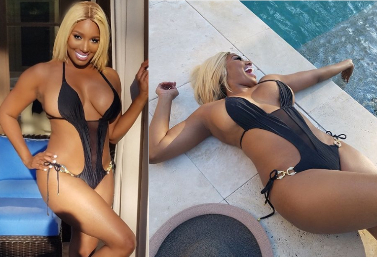 Reality star NeNe Leakes shows off her hot body in tiny black bathing suit (Photos)