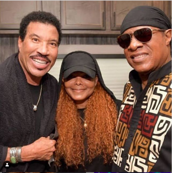 Legends! Janet Jackson pictured with Stevie Wonder and Lionel Richie in new photo
