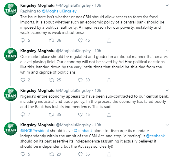 Leave CBN alone Moghalu slams Buharis directive on non-provision of foreign exchange for food importation lindaikejisblog 1