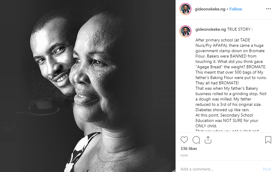 Gideon Okeke celebrates his mother on her birthday, shares 'true' story of how she supported their family after his father's business went down lindaikejisblog 1