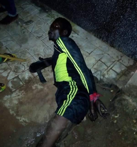 Alleged thief is tied up and publicly humiliated after allegedly being caught at Federal University Wukari in Taraba
