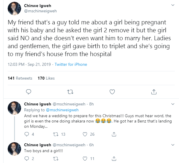 Nigerian Man changes mind after unwanted pregnancy leads to birth of triplets lindaikejisblog 