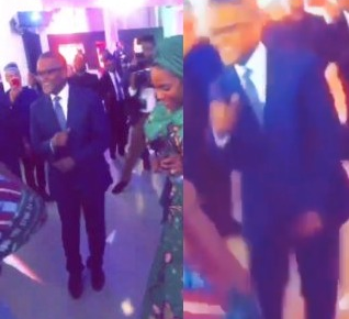 Aliko Dangote shows off his dancing skills as Teni performs in New York (Video)