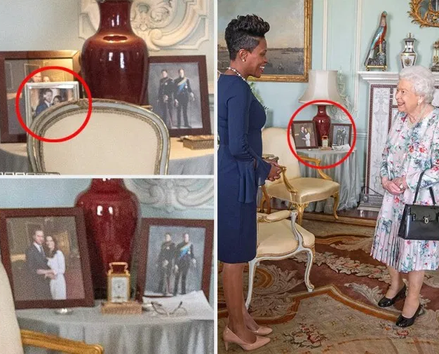 Meghan and Harry’s picture disappears from Queen’s table at Buckingham Palace but Prince William and Kate's photo remains