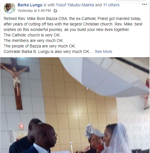 Photos from wedding ceremony of former Catholic Priest of 25 years in Kaduna lindaikejisblog 1
