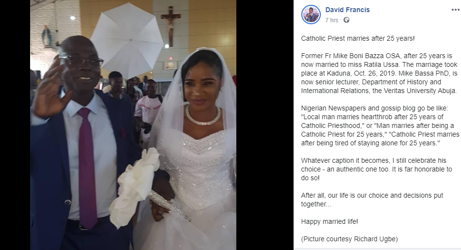 Photos from wedding ceremony of former Catholic Priest of 25 years in Kaduna lindaikejisblog