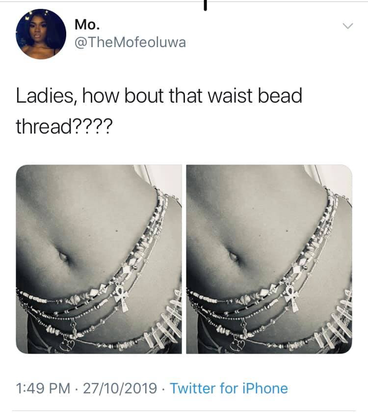 Nigerian ladies are doing a waist bead challenge, man goes off on a rant as his fiancee joins without his consent lindaikejisblog