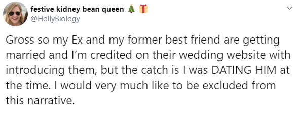 Wow! Choi! Woman tells of how her ex-boyfriend former best friend who are getting married credited her with introducing them meanwhile she was dating the guy at the time