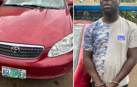 Hit and run driver arrested after Lagos residents who witnessed the accident gave chase and supplied his information to the police