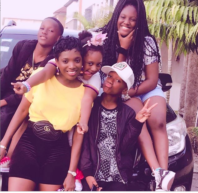 The Idibias pose together in adorable family photo